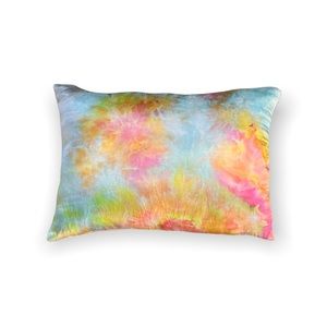Hemp Silk Lumbar Pillow Rainbow Tie Dye